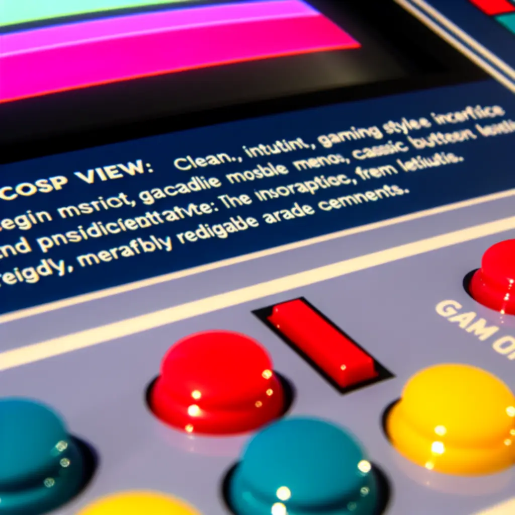 Shooty Skies arcade-stílusú felhasználói felülete neon színű HUD elemekkel