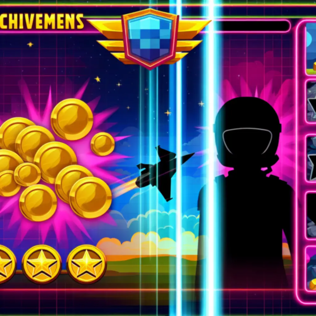 Shooty Skies mission rewards képernyő, coins és power-up jutalmakkal