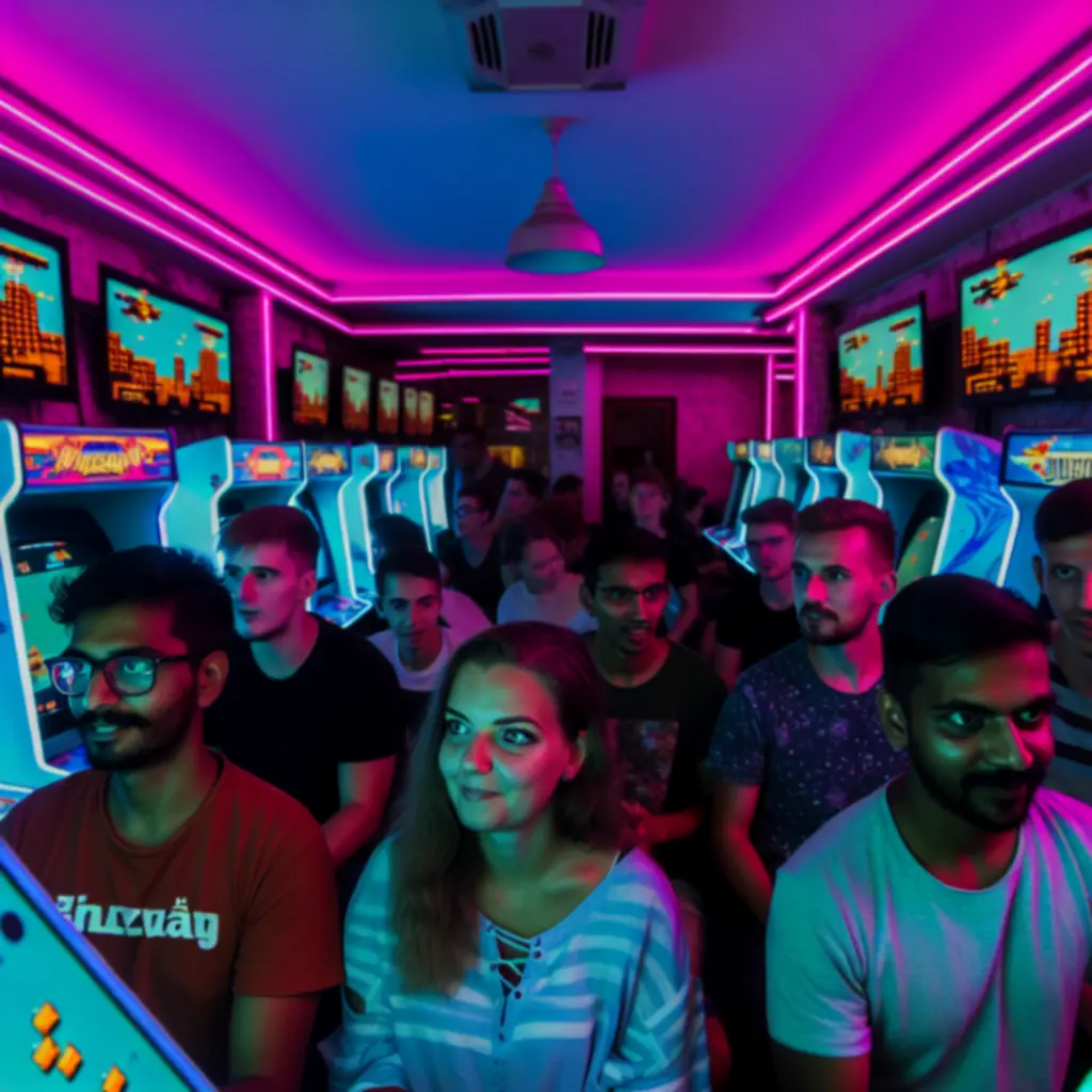 Shooty Skies magyar játékosok neon arcade közösségi találkozója