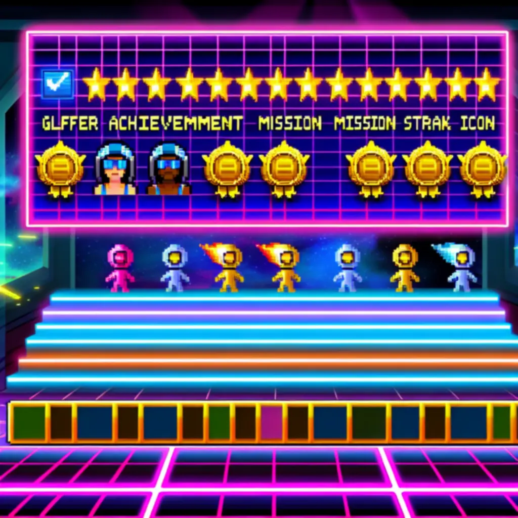 Top Shooty Skies játékosok mission achievement képernyője, hosszú küldetéssorozatokkal